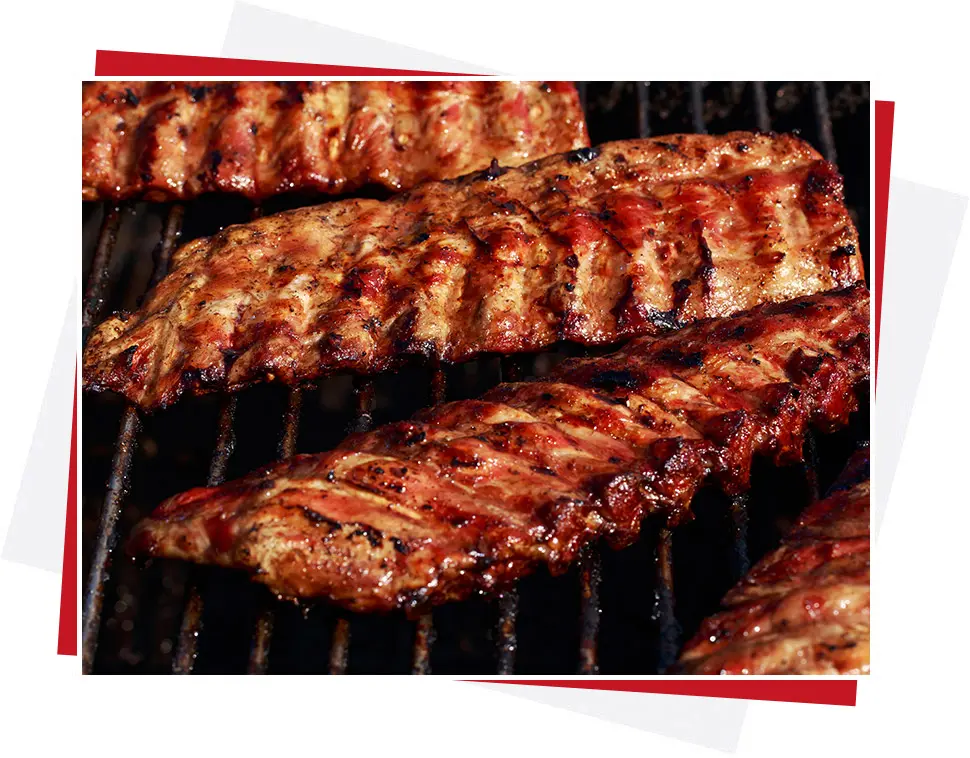 BBQ ribs on a grill 